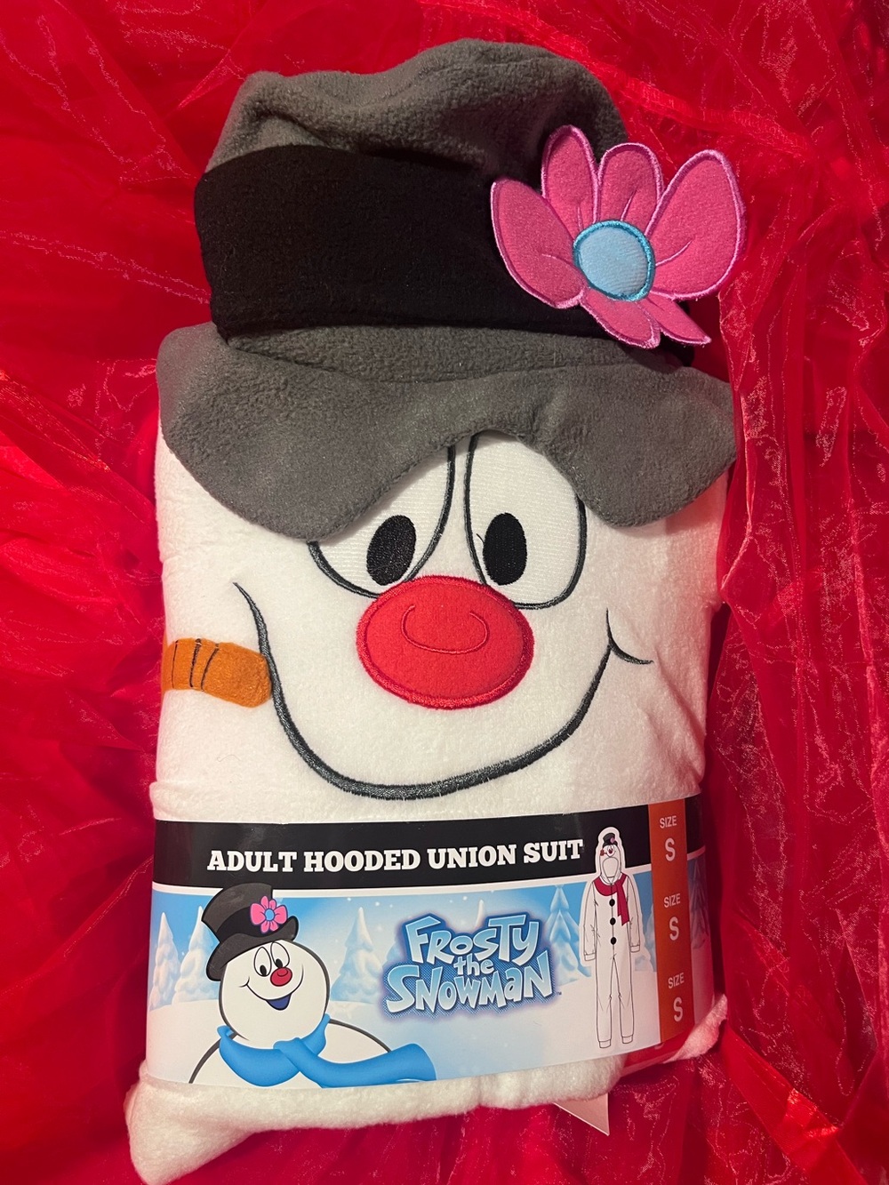 Frosty the Snowman Adult Hooded onesie costume